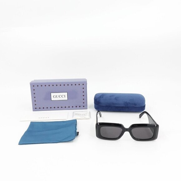 Gucci GG0811 Rectangle Sunglasses Black Gray OS - Picture 5 of 15